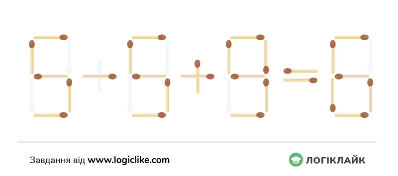 задача з сірниками знайди помилку в рівності